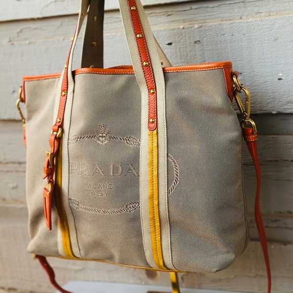 PRADA tote bag 2 way canvas - Picture 16 of 17